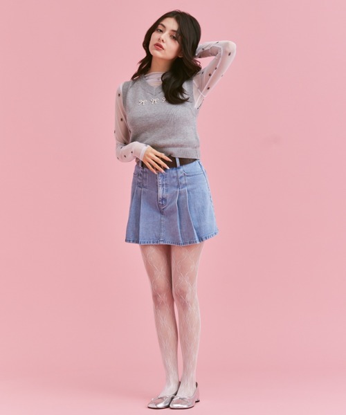 「JUST A NOON」 ニットベスト FREE グレー レディース_画像5