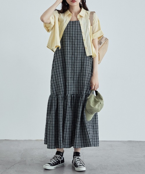 「etoll.」 キャミソールワンピース M ネイビー レディース_画像2