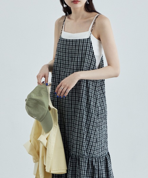 「etoll.」 キャミソールワンピース M ネイビー レディース_画像5