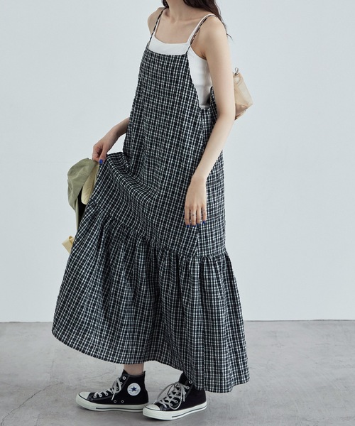 「etoll.」 キャミソールワンピース M ネイビー レディース_画像6