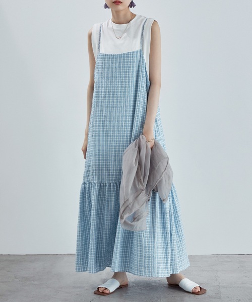 「etoll.」 キャミソールワンピース M ネイビー レディース_画像9