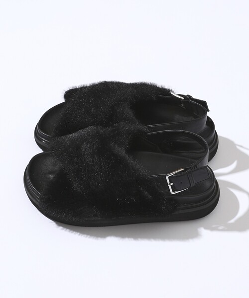 「ATELIER BRUGGE」 フラットサンダル MEDIUM ブラック レディース_画像2