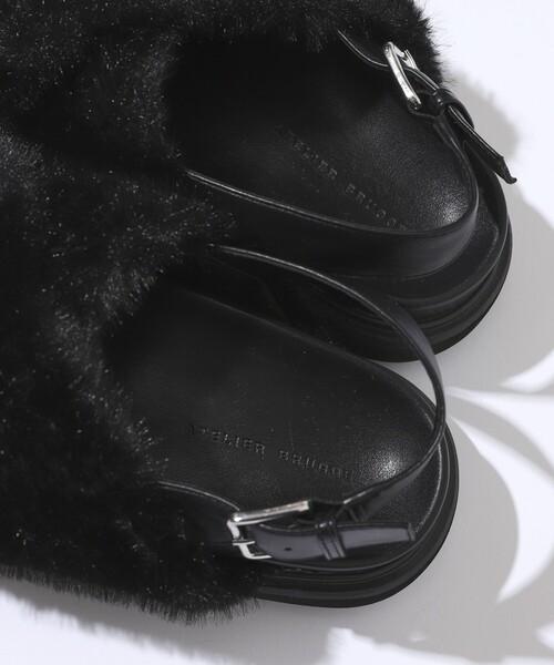 「ATELIER BRUGGE」 フラットサンダル MEDIUM ブラック レディース_画像6