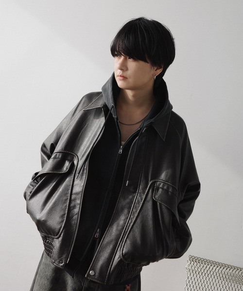 「WYM LIDNM」 ジップアップパーカー M アッシュブラウン メンズ_画像9