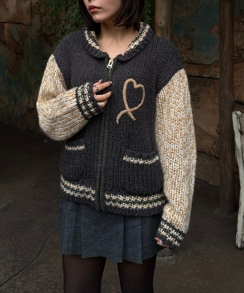 Gaphos（ガフォス） セーター ニット ハートカウチンニットジャケット