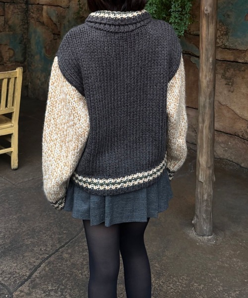 Gaphos（ガフォス） セーター ニット ハートカウチンニットジャケット 