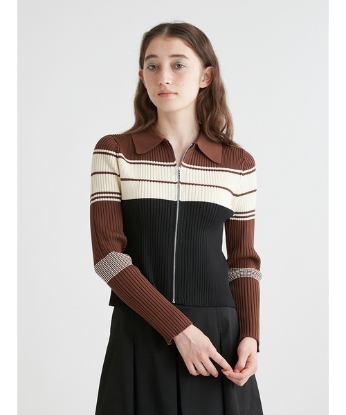 「FURFUR」 ニットカーディガン ONE SIZE ブラック レディース_画像2