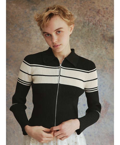 「FURFUR」 ニットカーディガン ONE SIZE ブラック レディース_画像4