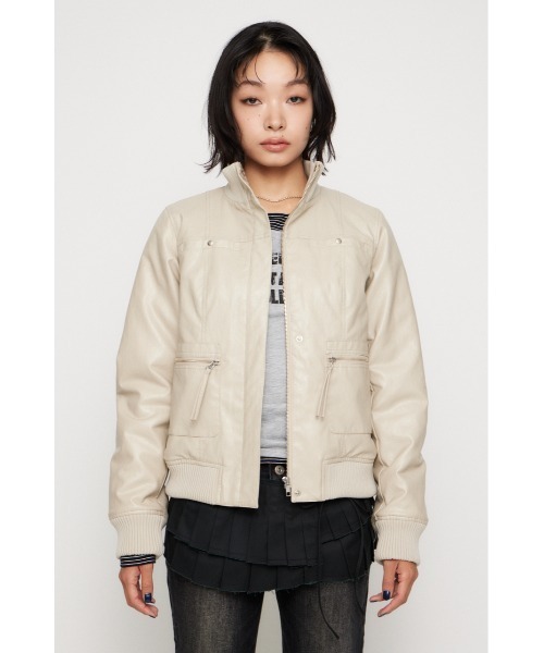 LAGUA GEM（ラグアジェム） ブルゾン アウター COMPACT FAUX LEATHER