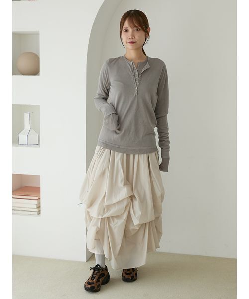 emmi ニット セーター 「セットアイテム」eco ヘンリーネック 