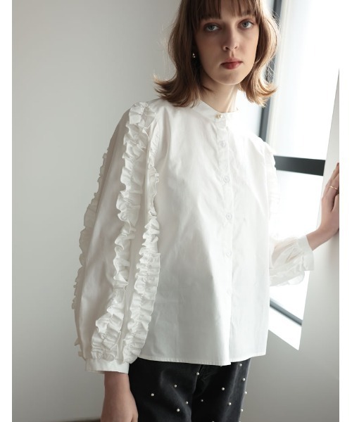 「Re:EDIT」 長袖ブラウス MEDIUM ブラック レディース_画像7