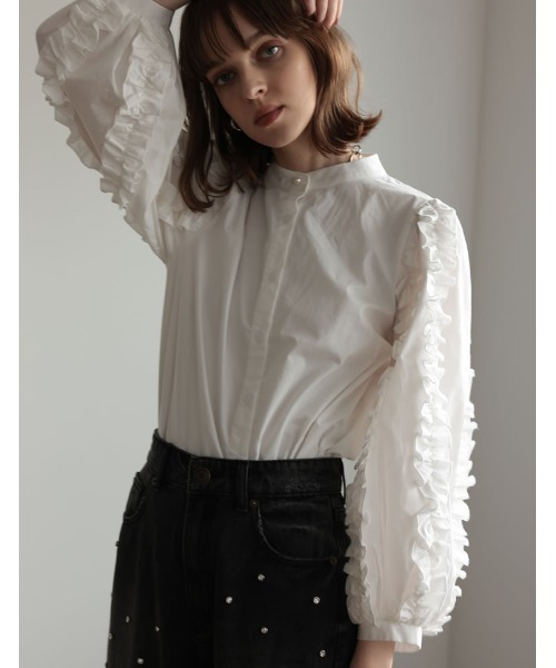 「Re:EDIT」 長袖ブラウス MEDIUM ブラック レディース_画像8