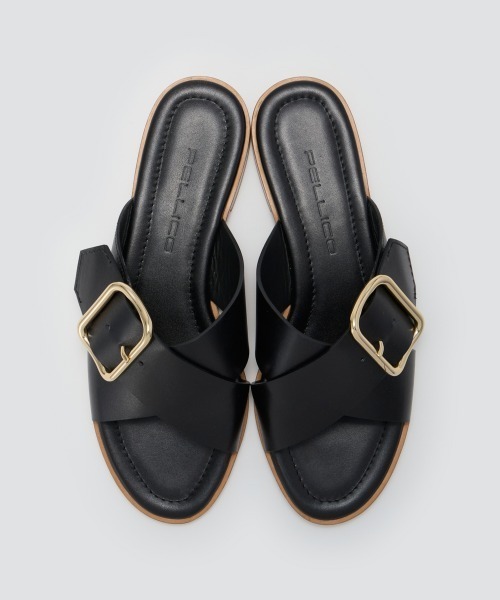 サンダル SAMI クロス サンダル 1.1cm BLACK レディースの画像