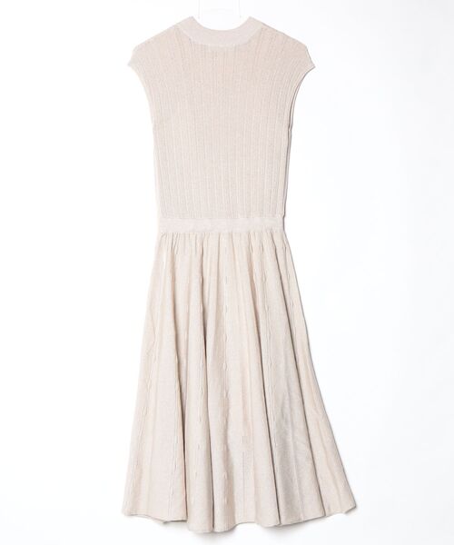 「CELFORD」 ニットワンピース 38 ライトベージュ レディース_画像2