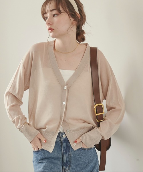 「ANGIE」 ニットカーディガン FREE ブラック レディース_画像2