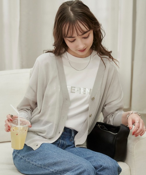 「ANGIE」 ニットカーディガン FREE ブラック レディース_画像5