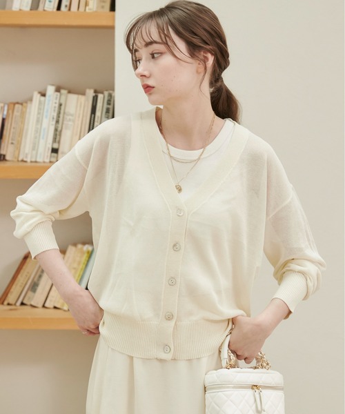 「ANGIE」 ニットカーディガン FREE ブラック レディース_画像7