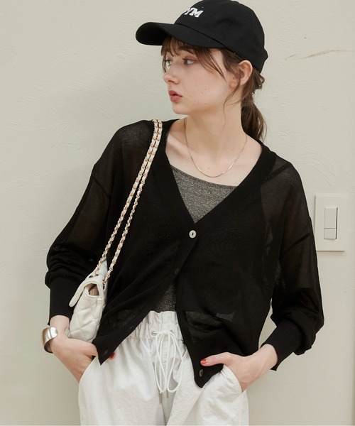 「ANGIE」 ニットカーディガン FREE ブラック レディース_画像8