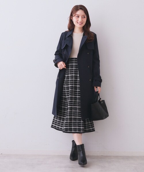 index（インデックス） ワンピース チェックラメジャカードニット