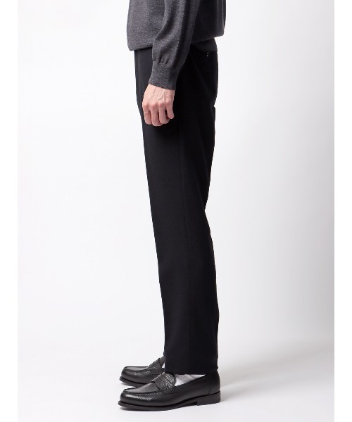 スラックス テーパードパンツ 尾州 ウールカシミヤブレンド ツイル