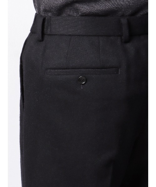 スラックス テーパードパンツ 尾州 ウールカシミヤブレンド ツイル