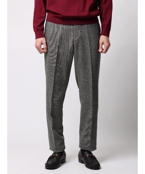 スラックス テーパードパンツ 尾州 ウールカシミヤブレンド ツイル スラックス テーパードパンツ 尾州 ウールカシミヤブレンド ツイル