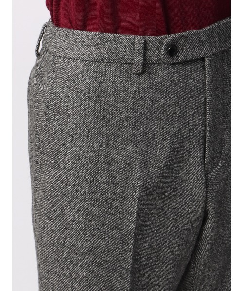 スラックス テーパードパンツ 尾州 ウールカシミヤブレンド ツイル
