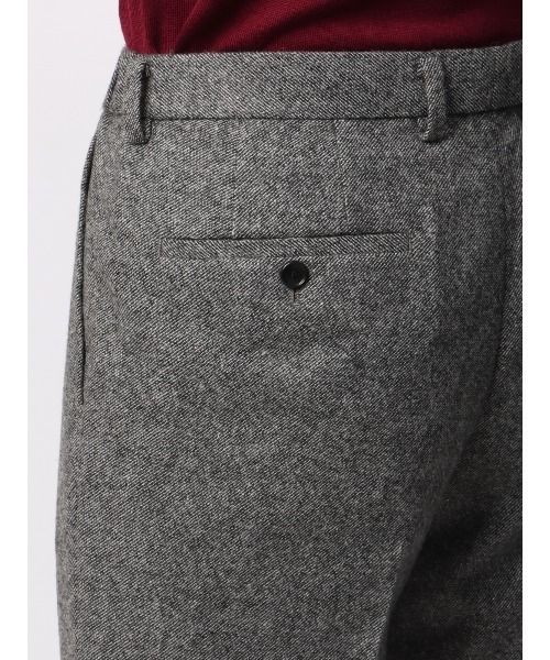 スラックス テーパードパンツ 尾州 ウールカシミヤブレンド ツイル
