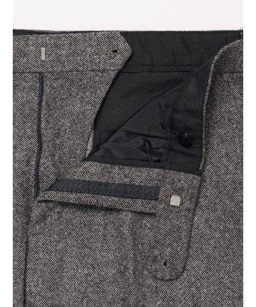 スラックス テーパードパンツ 尾州 ウールカシミヤブレンド ツイル