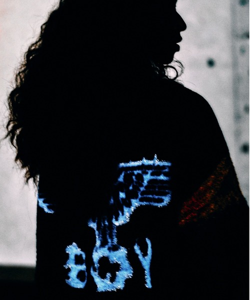 「BOY LONDON」 長袖ニット M ブラック メンズ_画像9