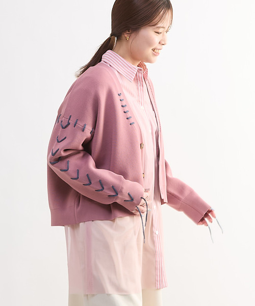 CONVERSE TOKYO カーディガン BLANKET STITCH KNIT SHORT CARDIGAN