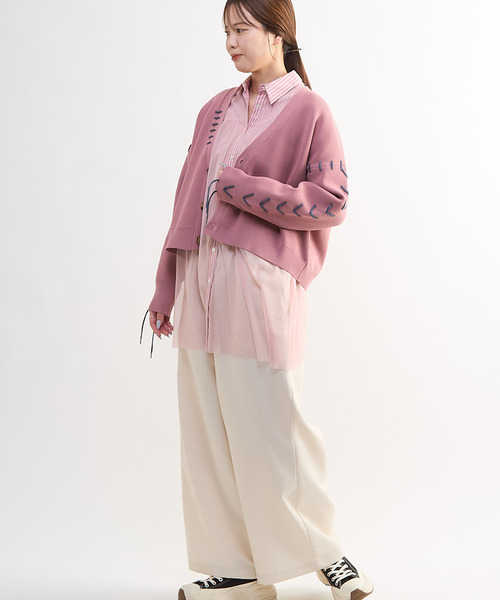 CONVERSE TOKYO カーディガン BLANKET STITCH KNIT SHORT CARDIGAN