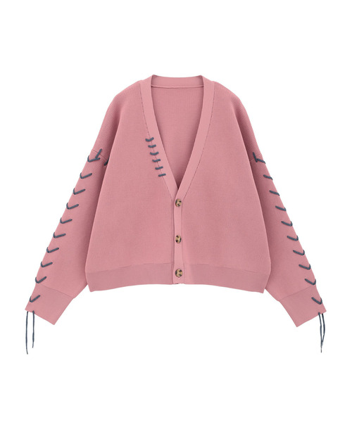 新品未使用　コンバーストウキョウ　カーディガン セーター ニット　ピンク CONVERSE TOKYO カーディガン BLANKET STITCH KNIT SHORT CARDIGAN