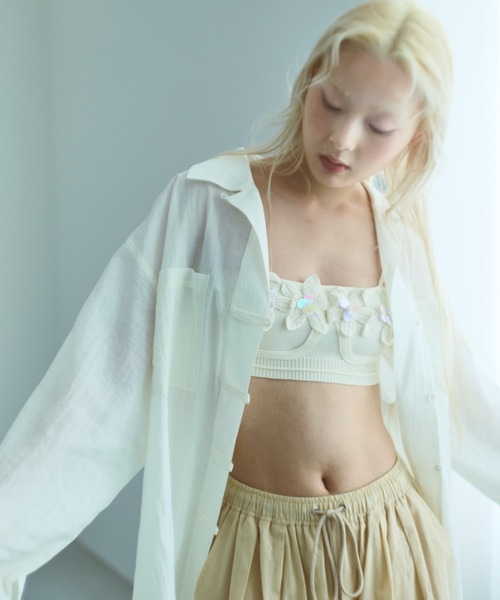 EN NEUME Flower Motif Knit Bra レディース : ZOZOTOWN Yahoo!店
