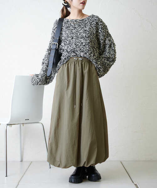 「w closet」 長袖ニット FREE カーキ レディース_画像8