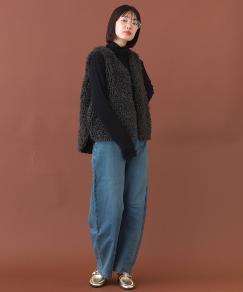 「OMNES」 ベスト FREE ブラウン レディース_画像4