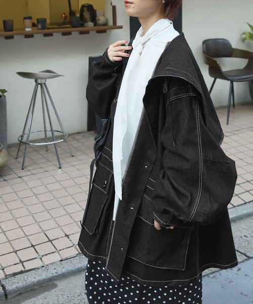 「forksy.」 コート FREE インディゴブルー レディース_画像5