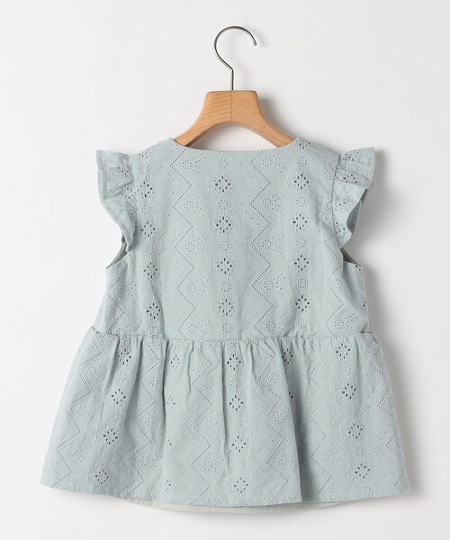 ブラウス シャツ SHIPS KIDS:140〜150cm / レース エンブロイダリー ペプラム ブラウス キッズ 子供服 女の子の画像