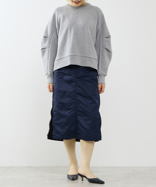 スカート 「撥水加工」ミリタリーデザインサイドプリーツスカートの画像