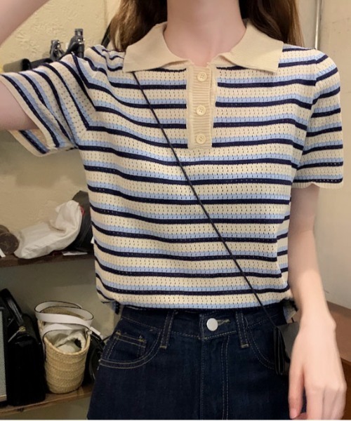 【Maison Margiela】ライン10 透かし編み ポロシャツ 楽天市場】透かし編み ニット 夏（ポロシャツ｜トップス）：メンズ