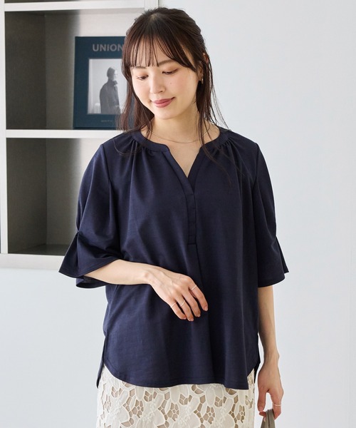 ラグビーシャツ ウェア レディース お洒落 トップス おしゃれ 新品 黒 半袖 LAVEANGE（ラビアンジェ） tシャツ 半袖 「好機能シリーズ」接触冷感