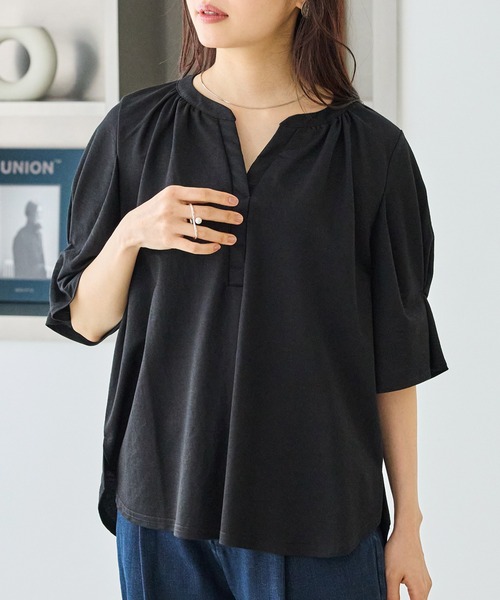 ラグビーシャツ ウェア レディース お洒落 トップス おしゃれ 新品 黒 半袖 LAVEANGE（ラビアンジェ） tシャツ 半袖 「好機能シリーズ」接触冷感
