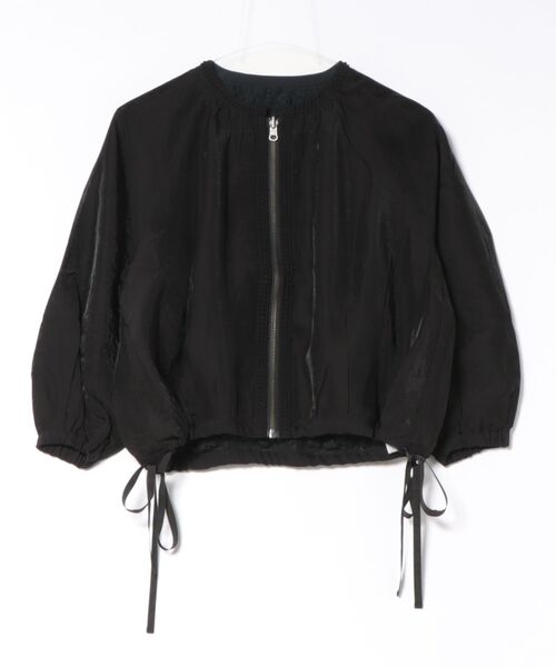 ブルゾン アウター reversible sheer lace blouson レディースの画像