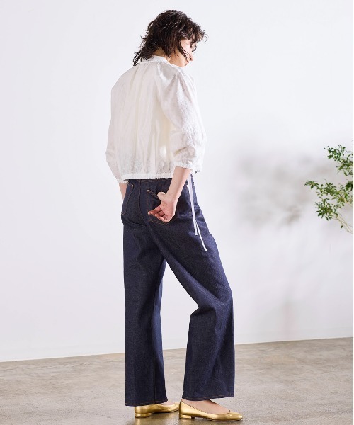ブルゾン アウター reversible sheer lace blouson レディースの画像