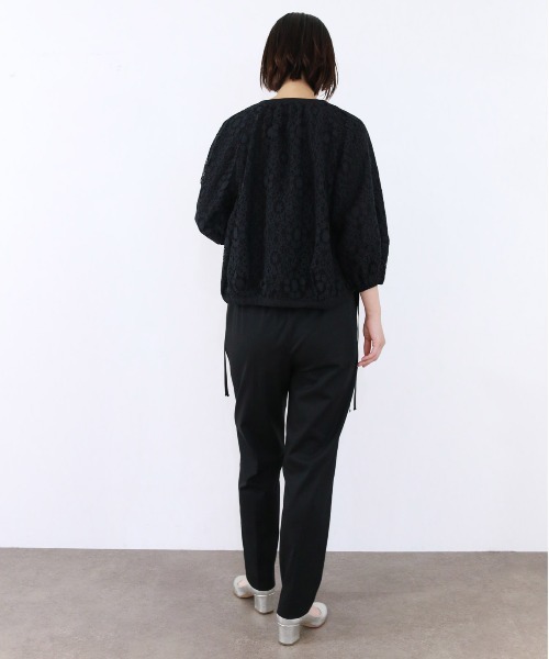 ブルゾン アウター reversible sheer lace blouson レディースの画像