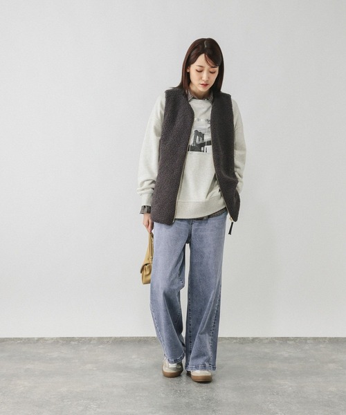 「GLOBAL WORK」 デニムパンツ SMALL ブルー レディース_画像2