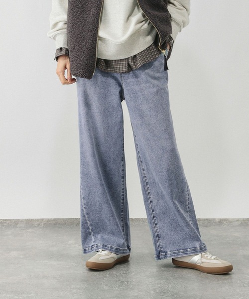 「GLOBAL WORK」 デニムパンツ SMALL ブルー レディース_画像4