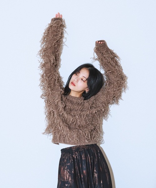 「JEANASIS」 長袖ニット FREE ブルー レディース_画像2