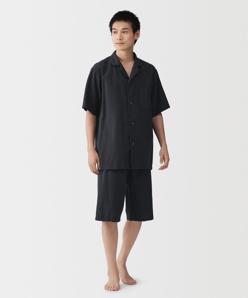 【新品未使用　半袖Mサイズパジャマ】 無印良品（MUJI） パジャマ 紳士 透かし サッカー織り 半袖パジャマ