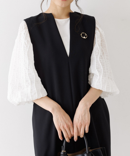 「abahouse mavie」 半袖カットソー フリー ホワイト レディース_画像5